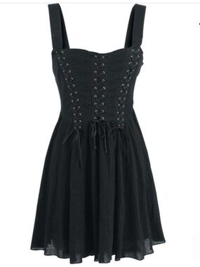 free people black corset mini dress